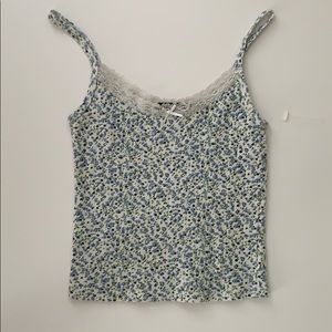 Brandy Melville Floral Lace Bow Skylar Tank